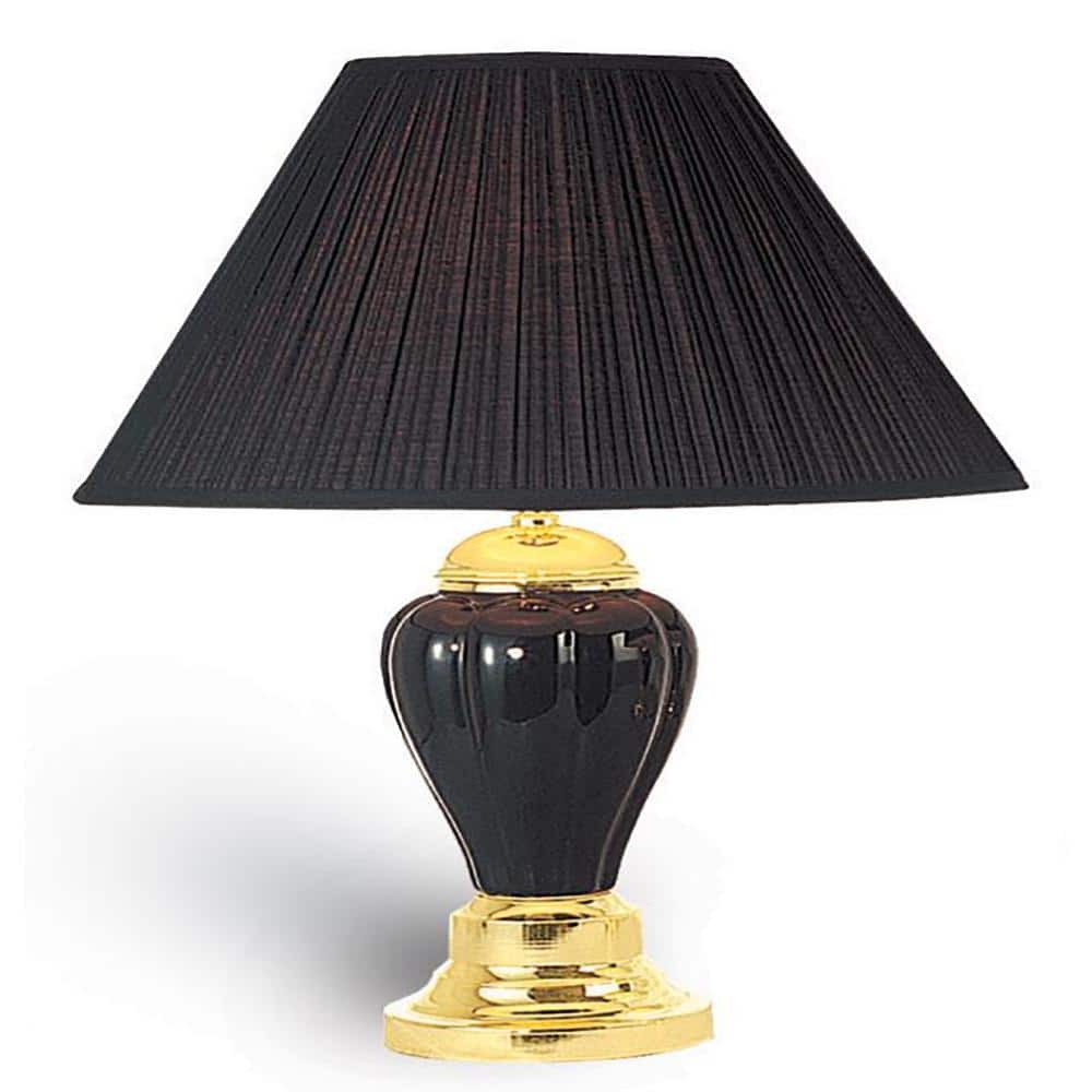 "27"" Tall Ceramic Table Lamp, Urn-Shaped with Black finish, Linen Shade" price history on PriceWatchPro