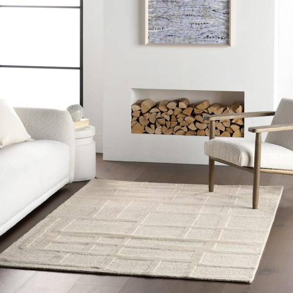 Aerith Contemporary Geometric Area Beige 4 ft. x 6 ft. Indoor Area Rug