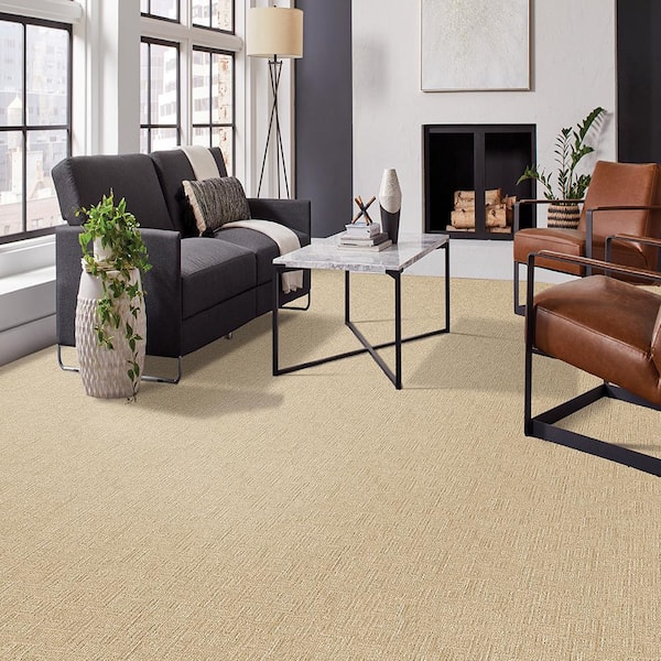 Crystal Cavern - Canvas-Beige 12 ft. 45 oz. Triexta PET Pattern Installed Carpet