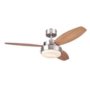 Alloy 42 in. LED Brushed Nickel Ceiling Fan with Light Kit