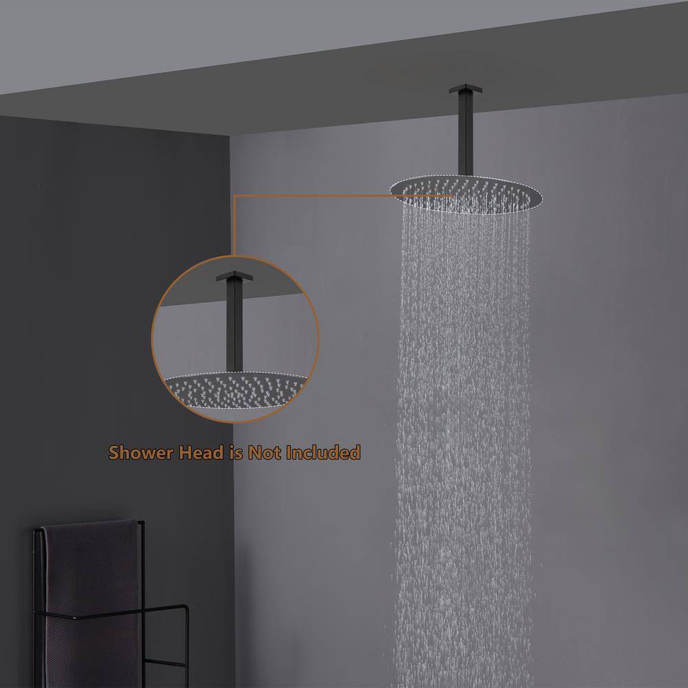 Matte Black Stainless Steel Ceiling Mounted Shower Arm