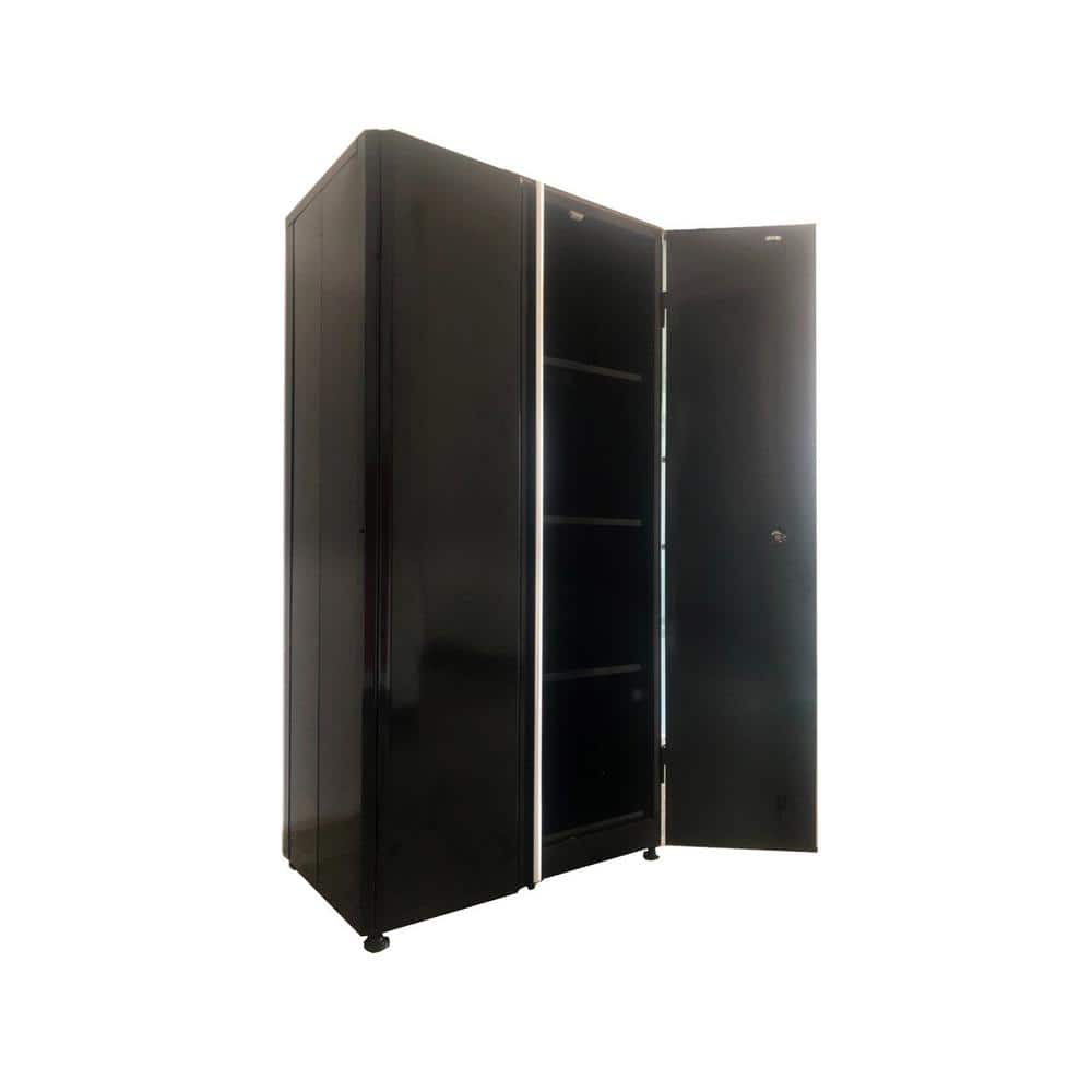 64 in. W x 72 in. H x 18 in. D  Folding 22-Gauge Steel 3-Piece Garage Storage System in Black with Wood Worktop price history on PriceWatchPro