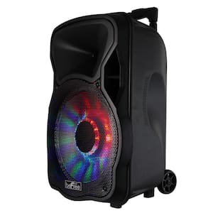 12 in. 2500-Watt Bluetooth Rechargeable Portable Party PA Speaker with Illuminating Lights