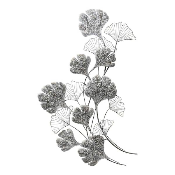 HomeRoots Victoria Metal Multi-Colored Gingko Leaves Wall Art Decor