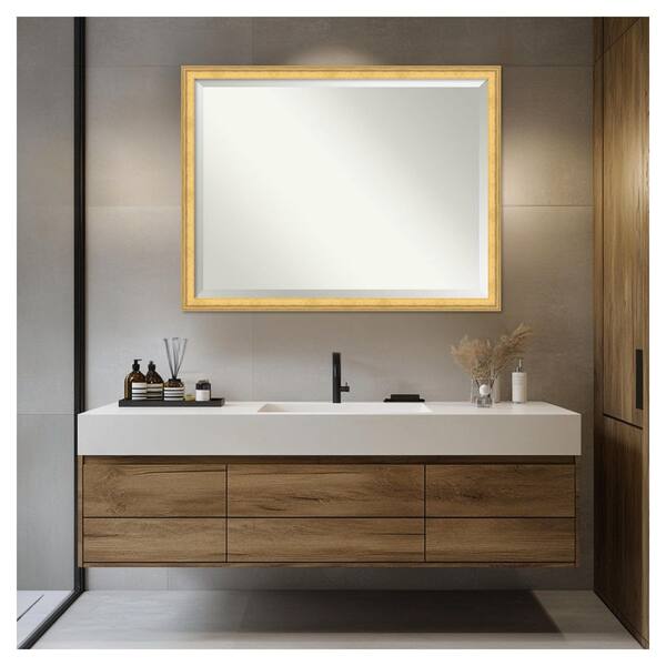 Amanti Art Owen Gold 43 in. x 33 in. Beveled Traditional Rectangle