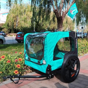 Light Green Foldable Pet Jogging Stroller Dog Carriers Bicycle Trailer Pet Dog Cat Bike Trailer