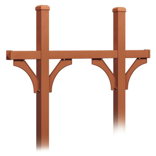 Salsbury Industries Deluxe In-Ground Mounted Bridge Style Post for 5 Mailboxes, Copper