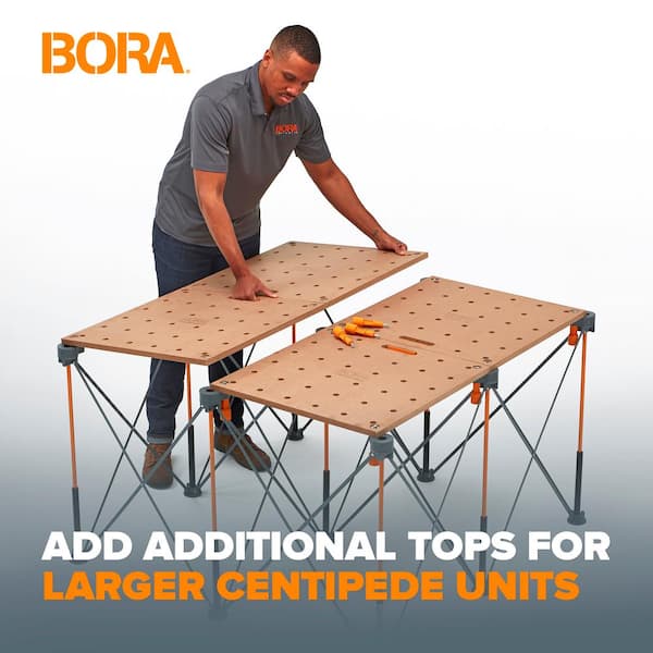 BORA 610 mm x 1,220 mm MDF Centipede Workbench Top for Sawhorse with 20 mm Dog Holes