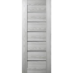 Vona 07-02 36 in. x 80 in. No Bore Solid Core 6-Lite Frosted Glass Ribeira Ash Wood Composite Interior Door Slab