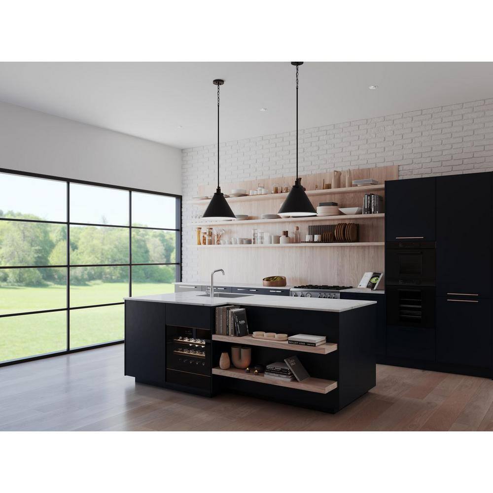 Hinton Matte Black 16" Cone Pendant Light