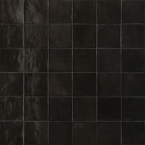 Zellige Neo Carbone Glossy 4 in. x 4 in. Glazed Ceramic Undulated Wall Tile (7.98 sq. ft./case)