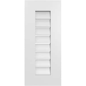 12 in. x 28 in. Rectangular White PVC Paintable Gable Louver Vent Functional