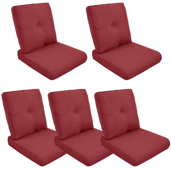 Gymojoy 22 in. x 25 in. 10-Piece Deep Seating Outdoor Lounge Chair Replacement Cushion and Back Pillow in Red