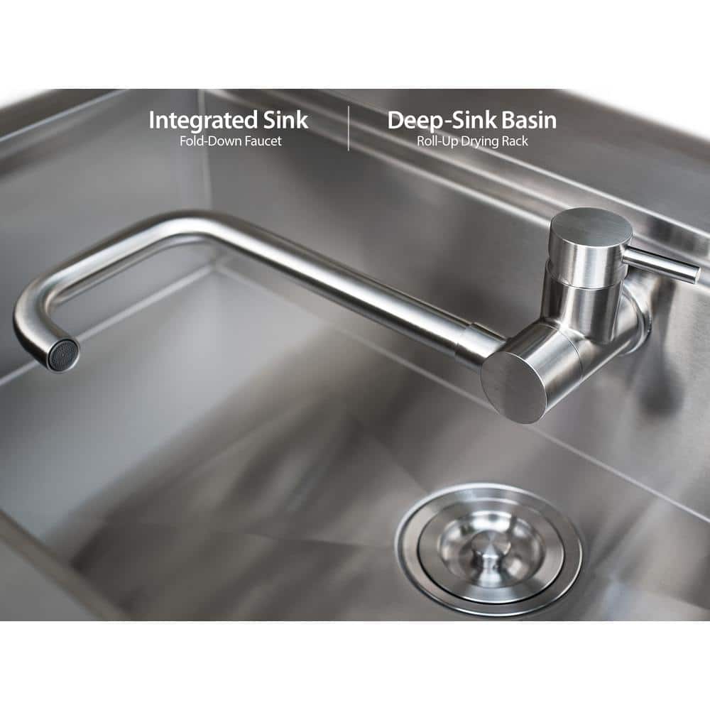 Stainless Steel 3-Piece Outdoor Kitchen Cabinet Set with Sink