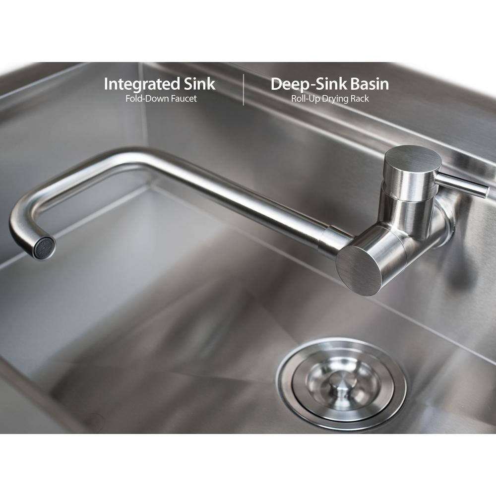 Stainless Steel 96" Outdoor Kitchen Cabinet Set with Sink