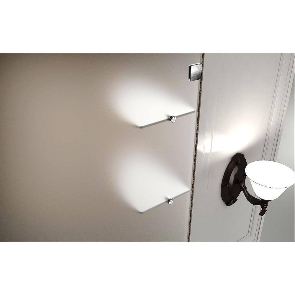 Nautis GS 41" x 72" Brushed Stainless Steel Frameless Hinged Shower Door