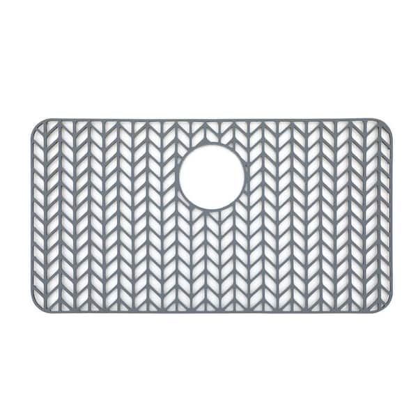 LORDEAR 26 in. L x 14 in. W Rectangular Kitchen Sink Silicone Bottom Grid in Gray