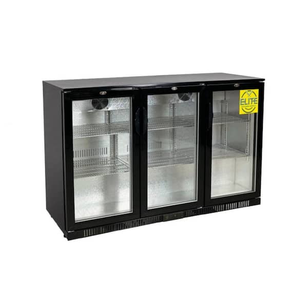 Elite Kitchen Supply 53.1 in. 11.01 cu. ft. Commercial NSF Merchandiser Beverage back bar cooler EKSB35L in Black
