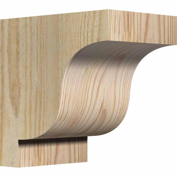Ekena Millwork 4 in. x 6 in. x 6 in. Douglas Fir Newport Rough Sawn Corbel
