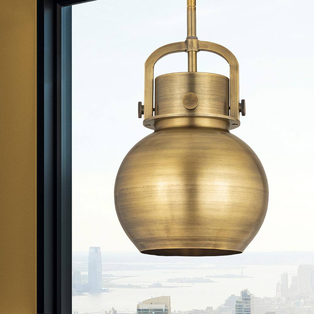 Newton Sphere Brushed Brass Globe Pendant Light