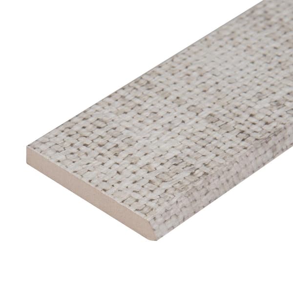 MSI Tektile Crosshatch Ivory Bullnose 3 in. x 24 in. Matte Porcelain Wall Tile  (10 linear ft./Case)
