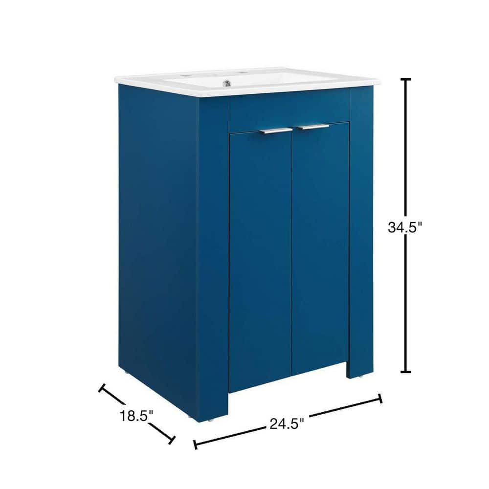 Maybelle 24" Navy White Modern Melamine Bathroom Vanity