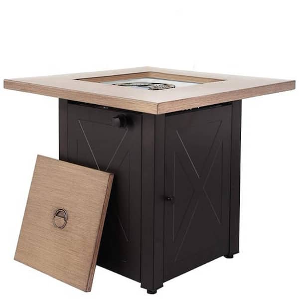 Unbranded Light Brown Outdoor Propane Gas Metal Fire Pit Table
