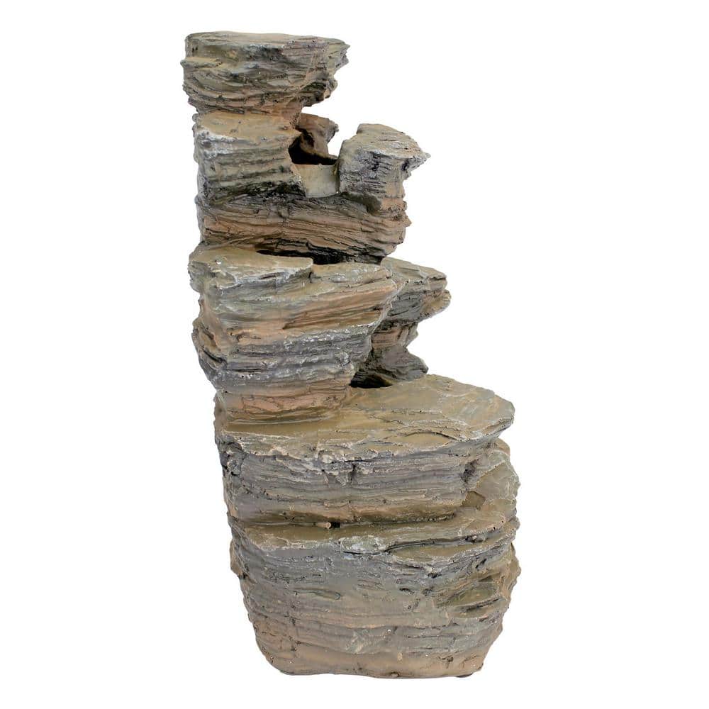 Devil's Thumb Falls LED Illuminated Resin Garden Fountain