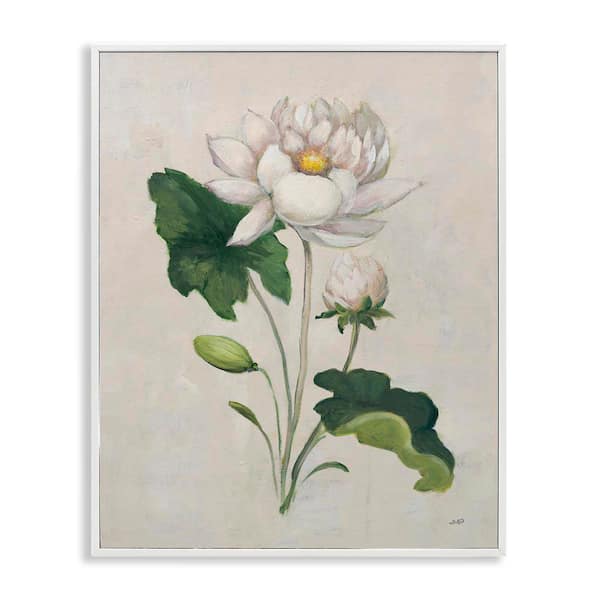 Graceful Budding Lily by Julia Purinton White Framed Nature Giclee Art Print 14 in. x 11 in.