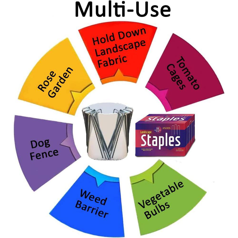 Ashman Heavy Duty Silver Steel Landscape Staples, 200 Count