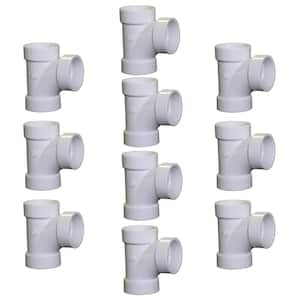 1-1/2 in. x 1-1/2 in. x 1-1/2 in. PVC DWV All Hub Sanitary Tee (10-Pack)