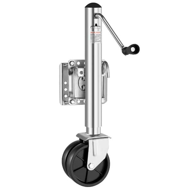 Trailer Jack with Wheel, 2000lbs. Load, Heavy-Duty Swivel Jack with PP Wheel & Handle, 12 in Lift for RV & Boat Trailers