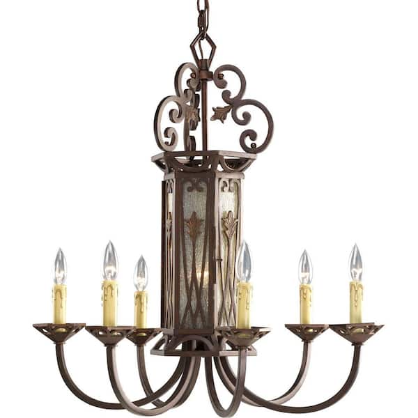 Thomasville Lighting Drayton Hall Collection Aged Mahogany 6+1-light Chandelier-DISCONTINUED