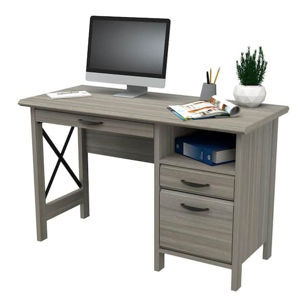 Insignia - Computer Desk with Drawer – 47 Wide - Dark Oak