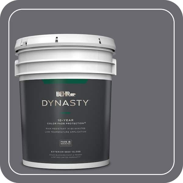 BEHR DYNASTY 5 gal. #T16-15 Charcoal Plum Semi-Gloss Exterior Stain-Blocking Paint & Primer