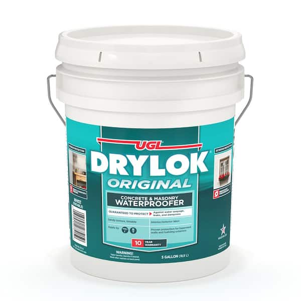 DRYLOK Original 5 gal. White Flat Latex Interior/Exterior Basement and Masonry Waterproofer