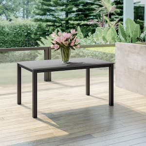 kathy ireland Homes and Gardens Madison Ave. 60 in. Aluminum/Concrete Outdoor Dining Table