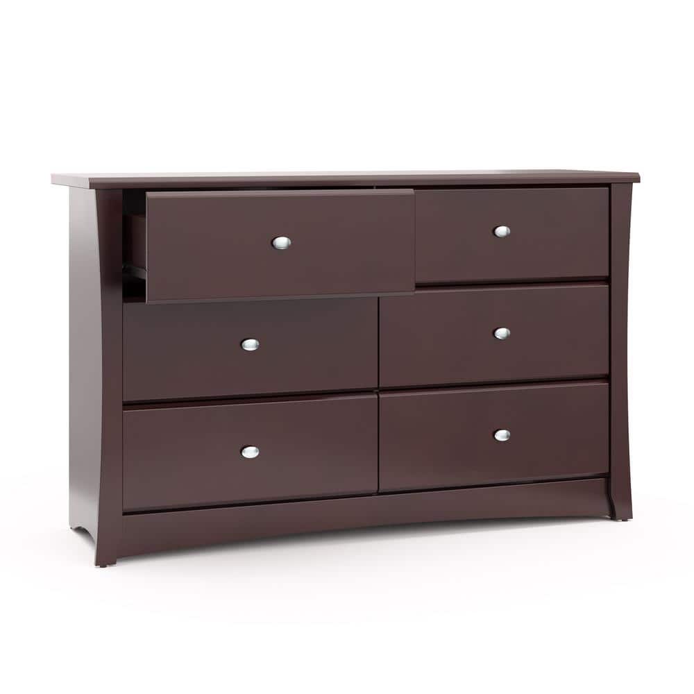Espresso Crescent 6-Drawer Double Nursery Dresser, GREENGUARD Certified