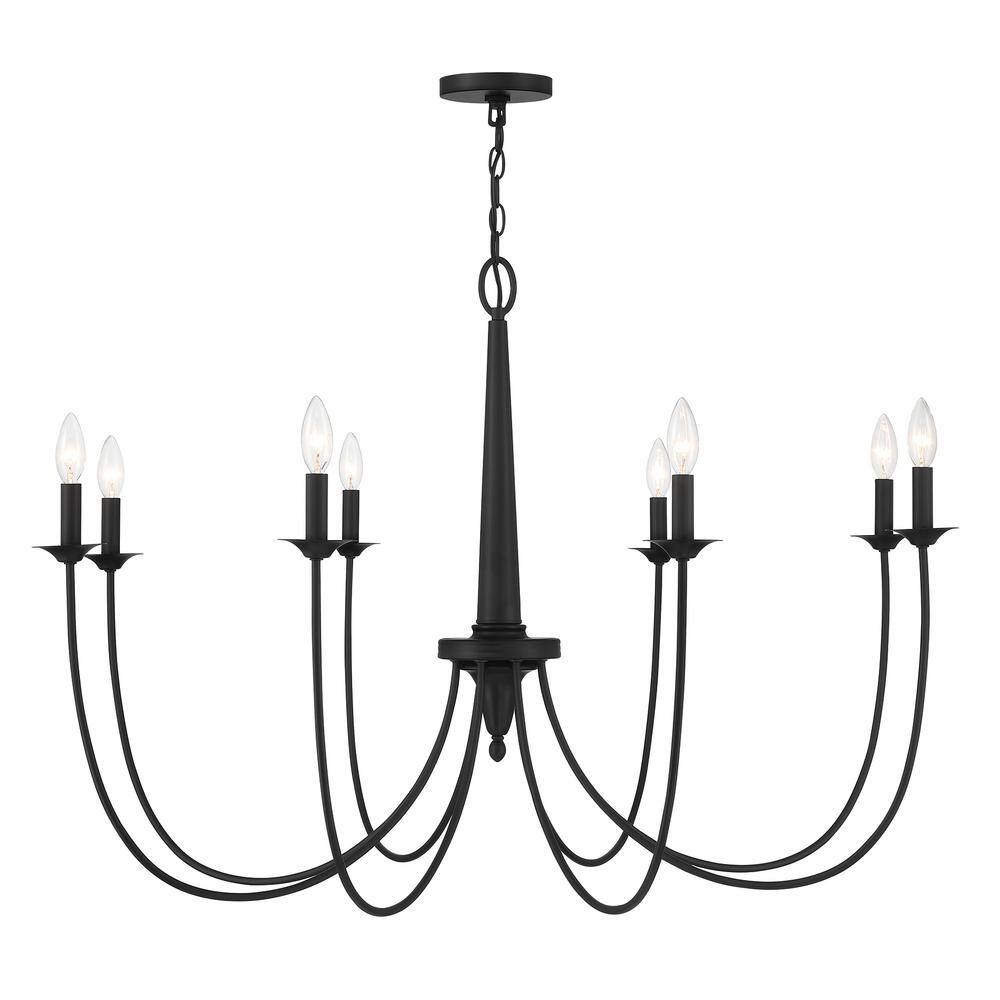 Savoy House Stonecrest Matte Black 8-Light Candle Chandelier