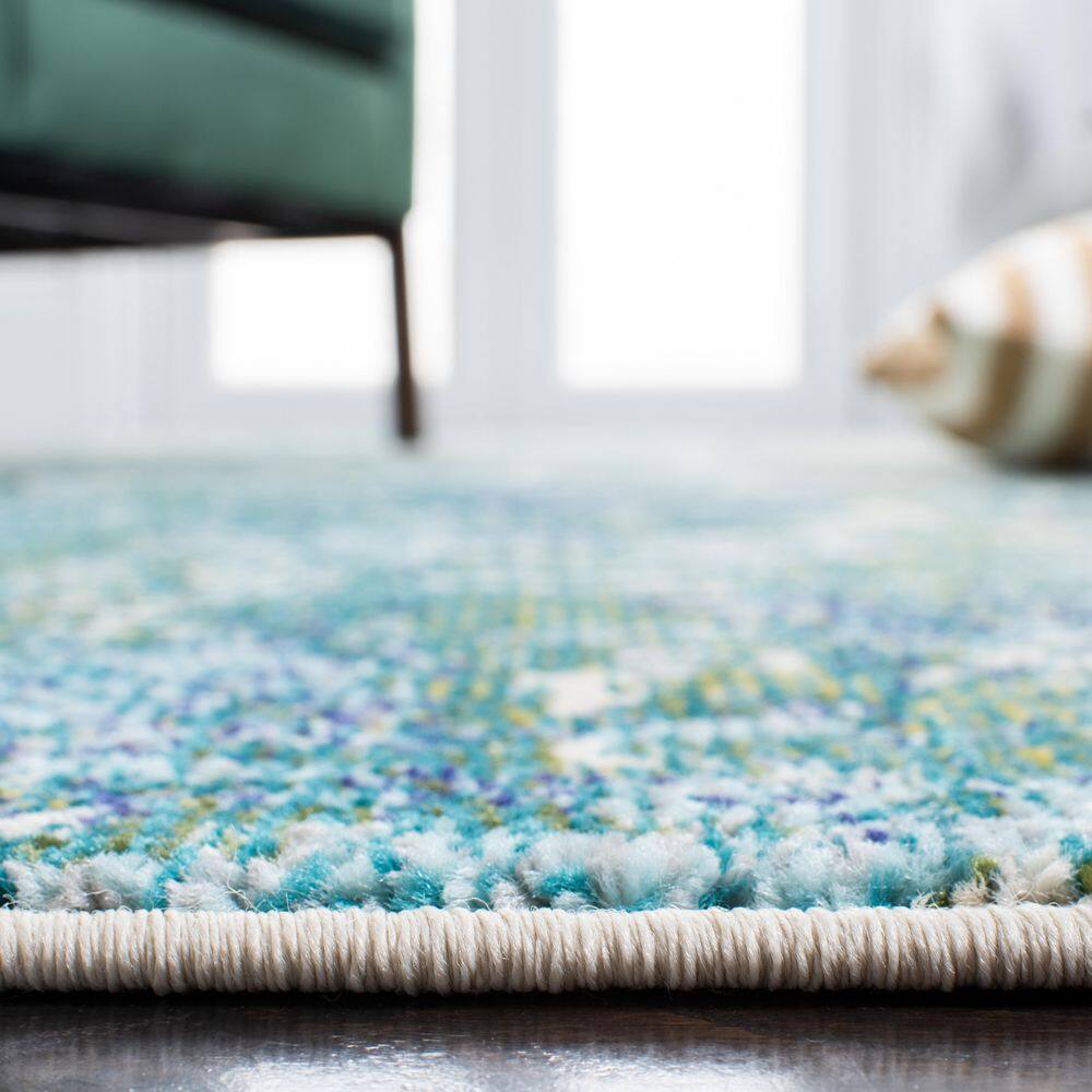 Elegant Madison 6' x 9' Green/Turquoise Synthetic Area Rug