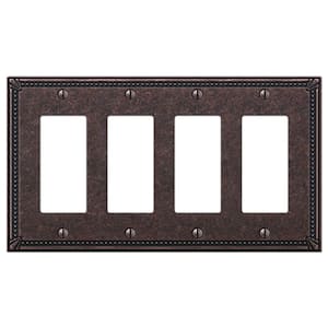 Imperial Bead 4 Gang Rocker Metal Wall Plate - Tumbled Aged Bronze
