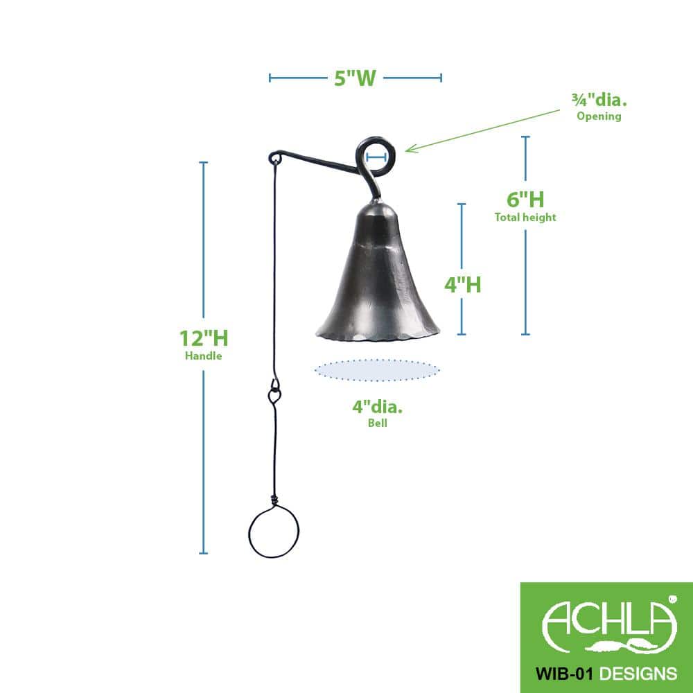 Small Graphite Wrought Iron Indoor/Outdoor Knocker Bell