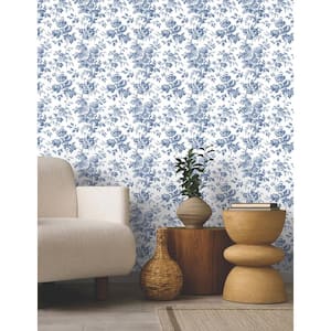 Anemone Toile Navy Wallpaper Roll