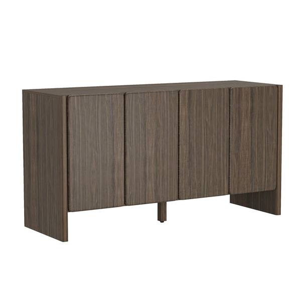 Manhattan Comfort Linda Modern Walnut Brown Composite Wood 60 in