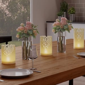 Lace Design Flameless Candle Set with Remote Control (Set of 3)