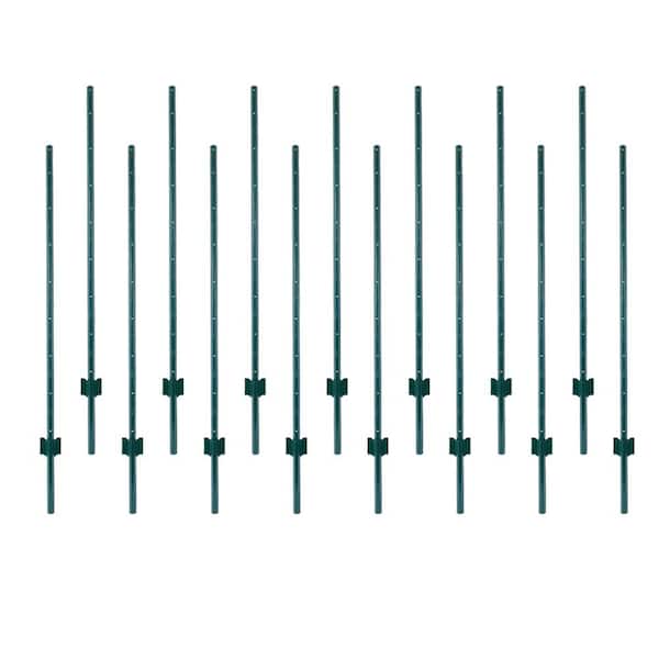 Unbranded 60 in. Heavy Duty Steel Garden Fence U-Post for Holding Garden Wire Fence, Corner Anchor Posts (15-Pack)