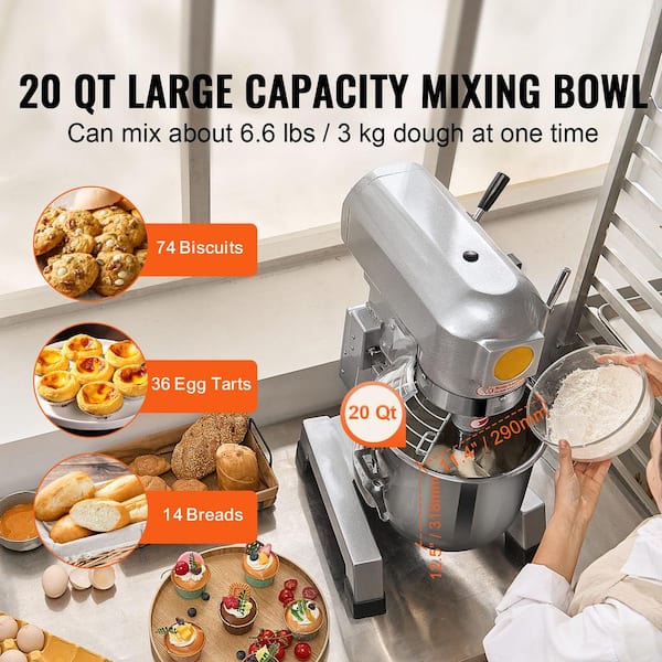 SVOPES 18.7 L Commercial Stand Mixer, 1100 W Dough Mixer with 3