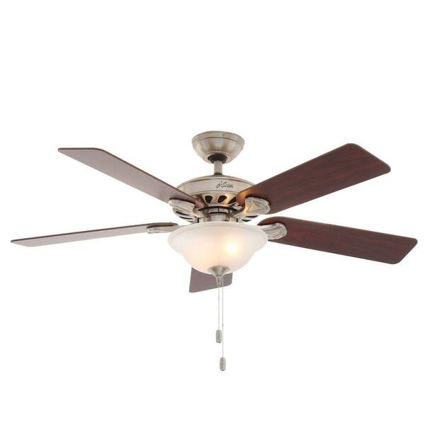 Hunter Five Minute 52 in. Indoor Brushed Nickel Ceiling Fan with Light