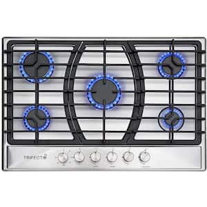 thermomate 36 inch GAS Cooktop, Built in GAS Rangetop with High Efficiency Burners, NGLPG Convertible Stainless Steel GAS Stove Top with Thermocouple