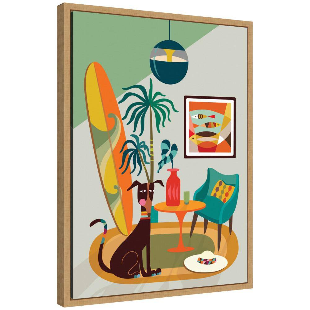 "Sylvie ""MCM Dog Beach Home"" by Rachel Lee Framed Animals Art Print 18 in. x 24 in." price history on PriceWatchPro